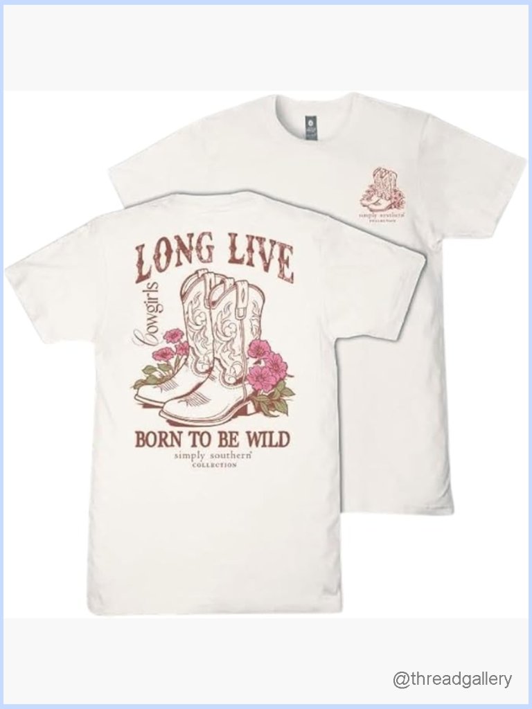 Western Cowgirl Graphic T-Shirt Long Live Born To Be Wild